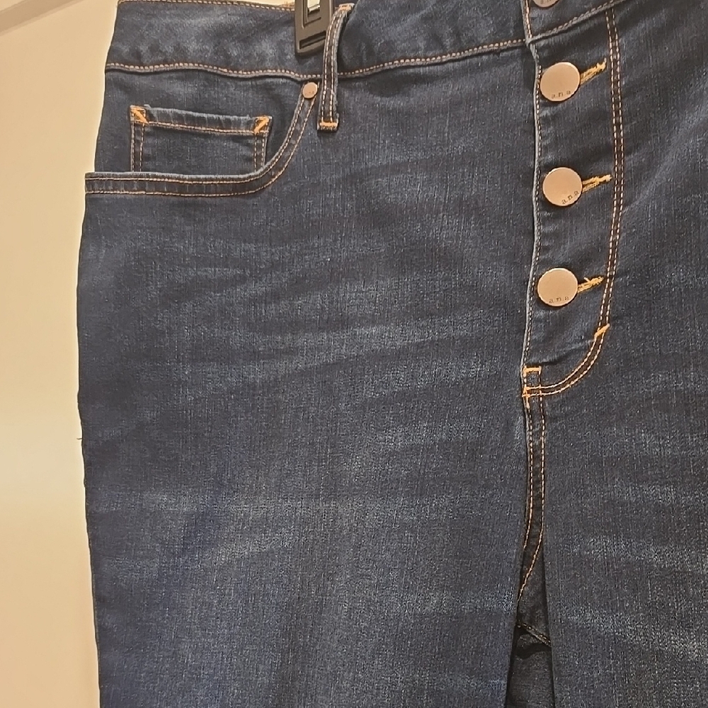 a.n.a Blue Skinny Jeans High-Waisted Stretch - Picture 5 of 9